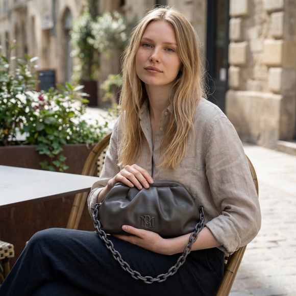 NWT Badgley Mischka  Taupe Color Designer Clutch Detachable Strap - Picture 8 of 10